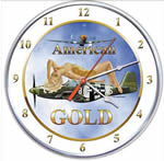 P-51 Mustang "American Gold" Pin-up Collectible Wall Clock